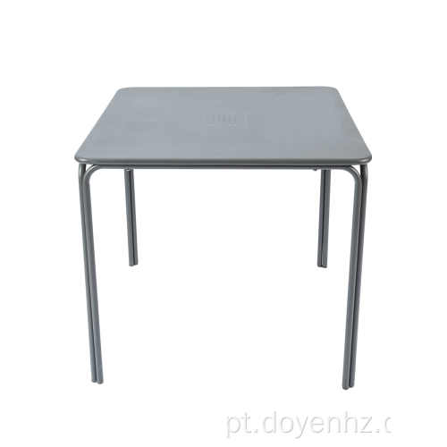 Mesa quadrada de metal de 80 cm com tampo de mesa padrão